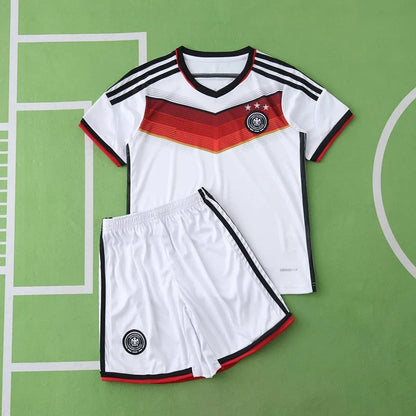 Germany World Cup 2014 Deutschland White Retro Kids Football Jersey Kit