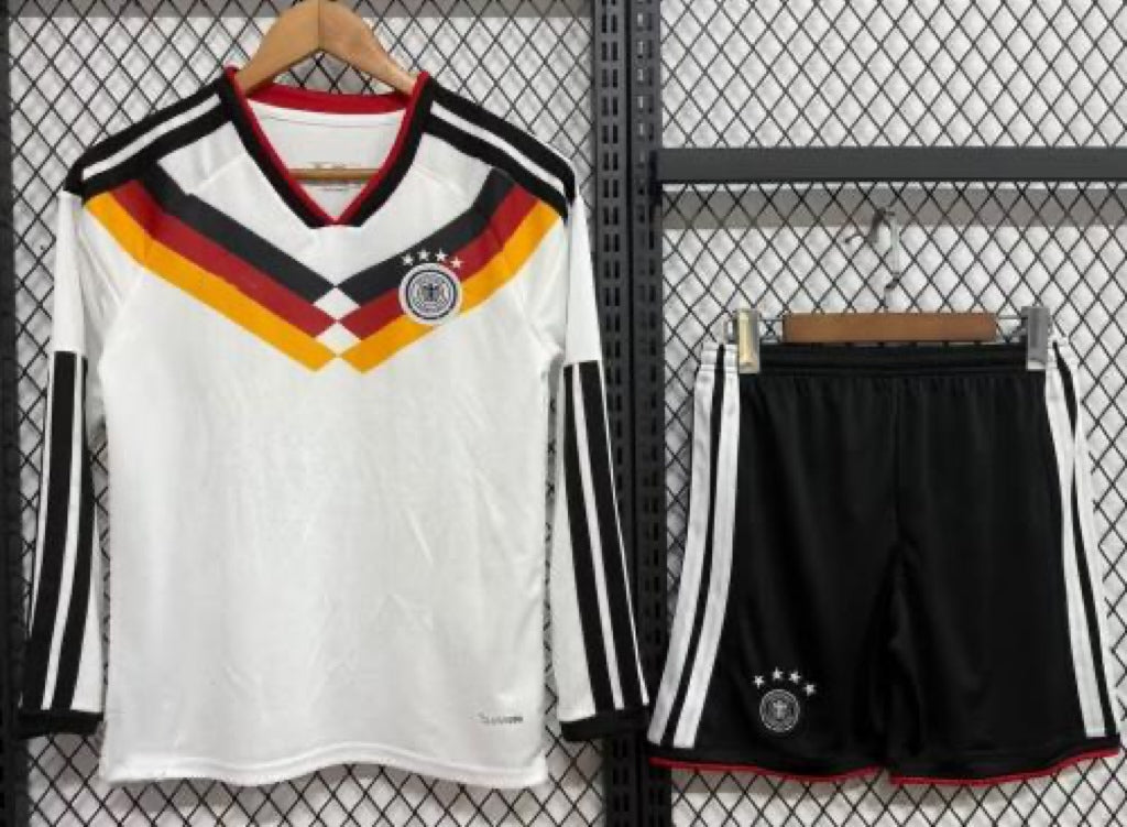 Germany World Cup 2026 Long Sleeve Home Kids Football Jersey Kit