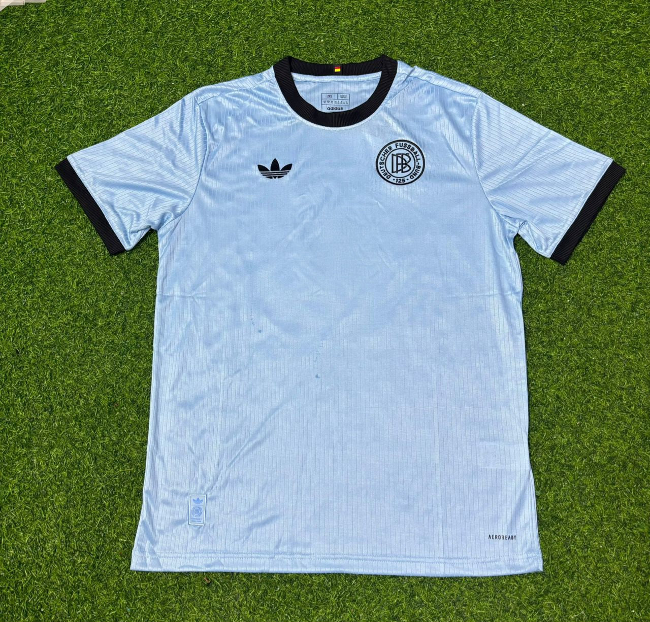 Karl-Heinz Rummenigge Germany 125th Year Special Clear Blue Retro Football Jersey Kit