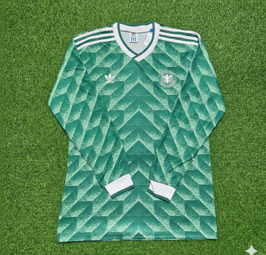Germany World Cup 1990 Green Long Sleeve Football Jersey