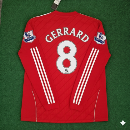 Steven Gerrard Liverpool 2010 2012 Season Long Sleeves Red Retro Football Jersey