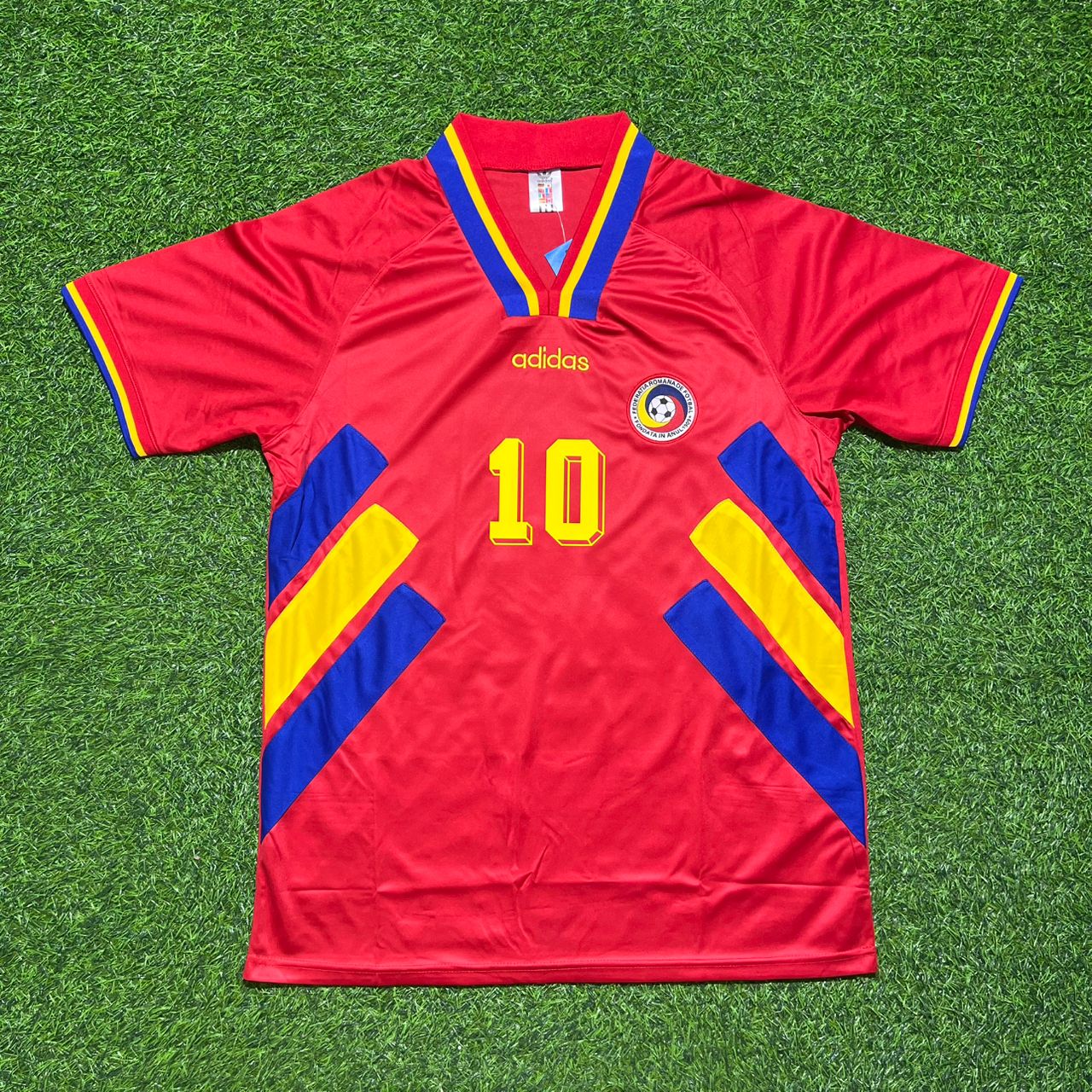 Romania World Cup 1994 Gheorghe Hagi #10 Red Retro Football Jersey