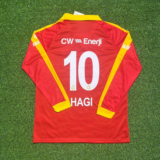 Gheorghe Hagi Galatasaray Legendary Vintage Red Long Sleeve Football Jersey Kit