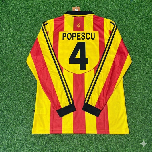 Gheorghe Popescu Galatasaray 1999-2000 Long Sleeve Retro Football Jersey Kit