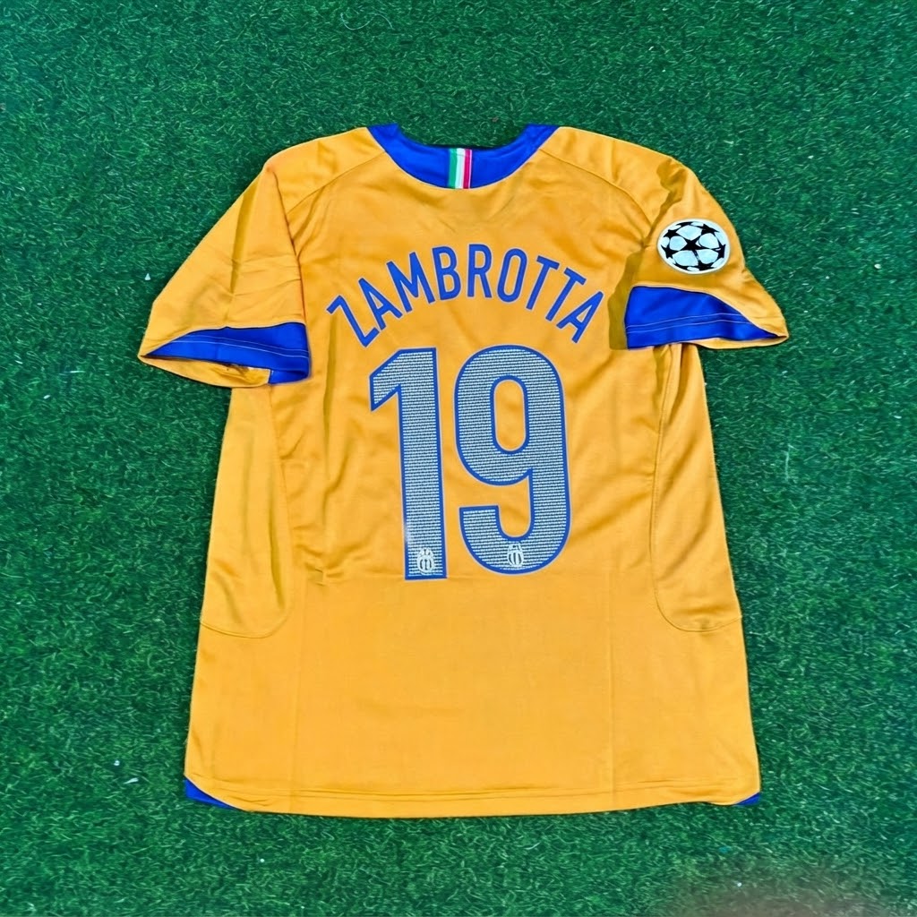 Gianluca Zambrotta #19 Juventus 2005-2006 Yellow Third Retro Football Jersey Paradise Edition