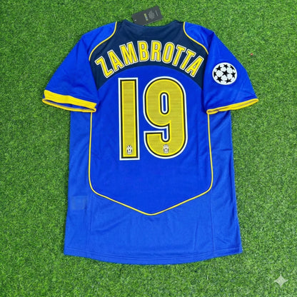 Gianluca Zambrotta Juventus 2004-2005 Blaues Retro-Trikot | Kit | Trikot | Maillot Fußballtrikot