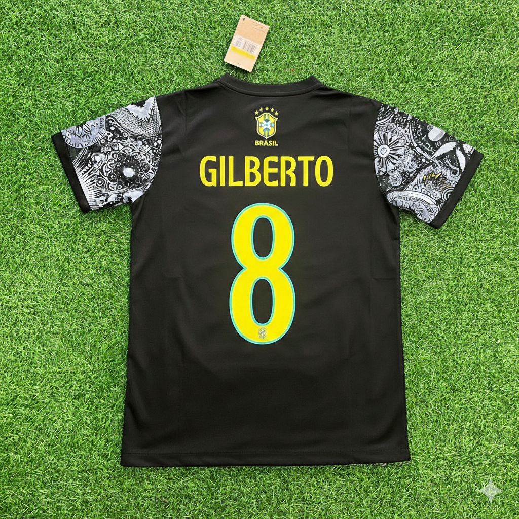 Gilberto Silva Brazil Iconic Retro Football Jersey