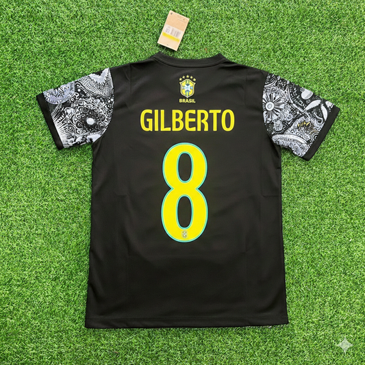 Gilberto Silva Brazil Iconic Retro Football Jersey