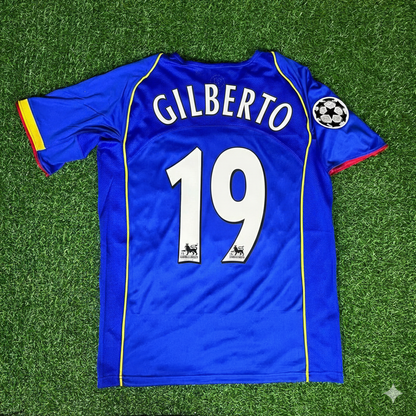 Gilberto Silva Arsenal 2004/05 Blue Retro Football Jersey