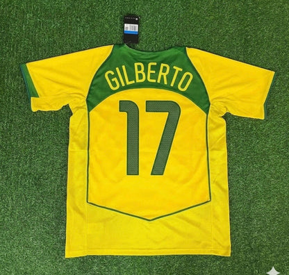 Gilberto Silva 17 Brazil 2004 2006 Retro Football Jersey Kit