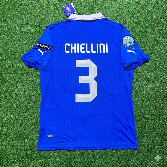 Italy EURO 2012 Giorgio Chiellini 3- Retro Home Football Jersey