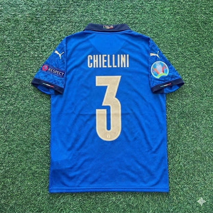 Italy EURO 2020 Giorgio Chiellini #3 Final Retro Football Jersey