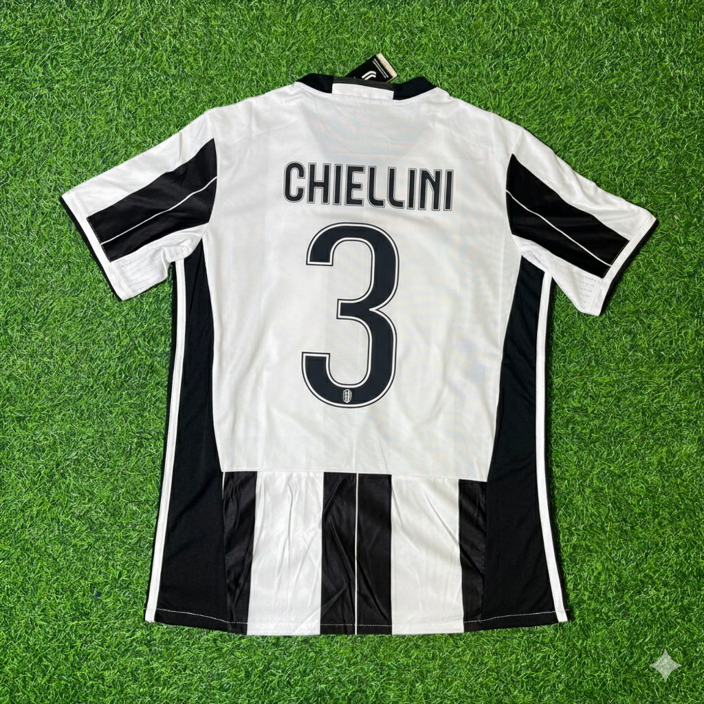 Giorgio Chiellini Juventus 2016/17 Home Retro Football Jersey Collection