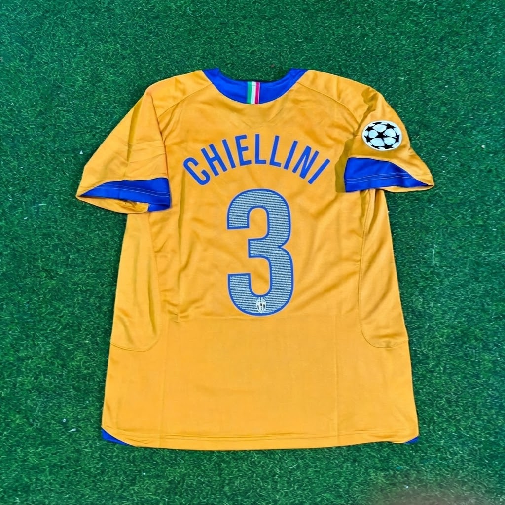 Giorgio Chiellini #3 Juventus 2005-2006 Yellow Third Retro Football Jersey Paradise Edition