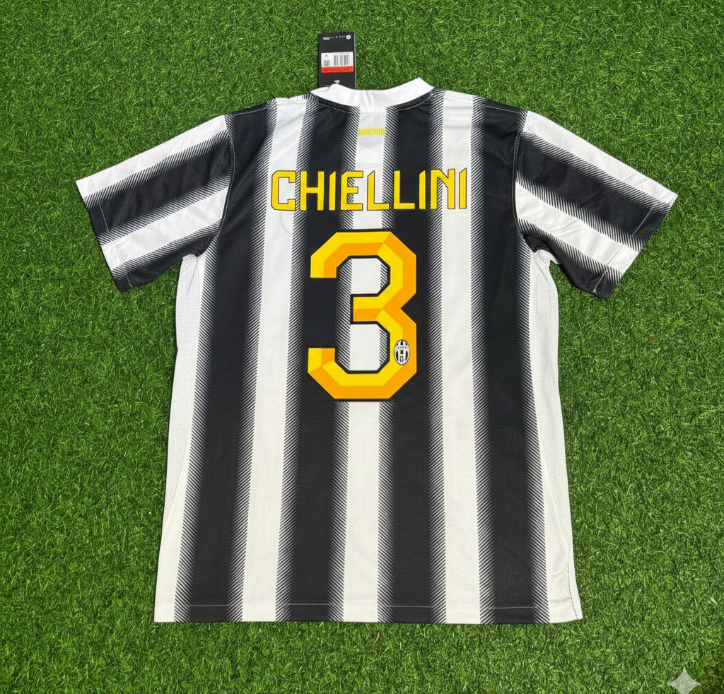 Giorgio Chiellini Juventus Home 2011 2012 Season Retro Football Jersey