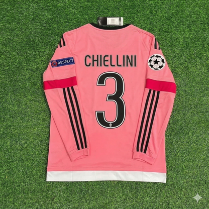 Giorgio Chiellini Juventus Pink Retro 2015-2016 Pink Football Jersey