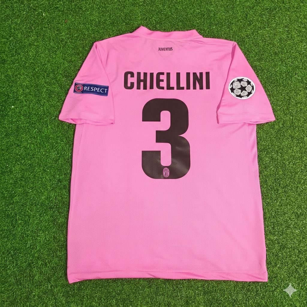 Giorgio Chiellini Juventus Pink 2012 2013 Season Retro Football Jersey
