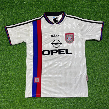 Giovane Elber Bayern München 1997 1998 Auswärts Weißes Retro Fußballtrikot