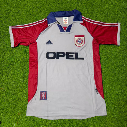 Giovane Elber Bayern Munchen 1998-1999 Auswarts Retro Fussballtrikot Grau Jersey