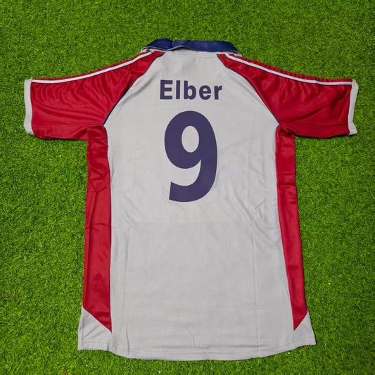 Giovane Elber Bayern Munchen 1998-1999 Auswarts Retro Fussballtrikot Grau Jersey