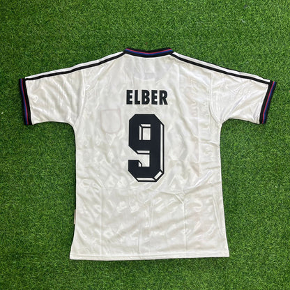 Giovane Élber Bayern Munich 1997 1998 Away White Retro Football Jersey Kit