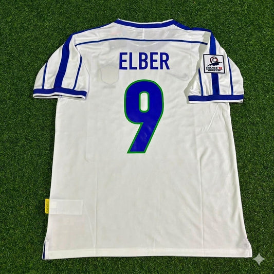 Brazil World Cup 1998 Giovane Élber #9 Retro Football Jersey