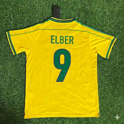 Brazil World Cup 1998 Giovane Élber #9 Retro Football Jersey Kit