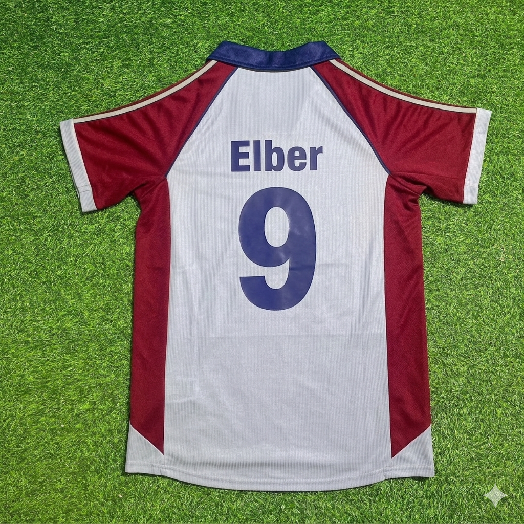 Giovane Elber #9 FC Bayern München 1998-1999 Auswärts Retro Fußballtrikot Grau Jersey