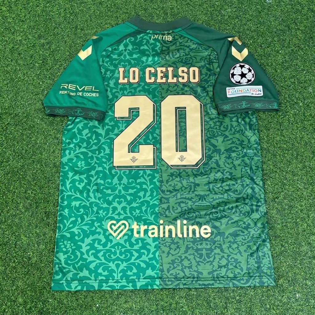 Real Betis 2027 Giovani Lo Celso #20 Away Champions League Patch Football Jersey