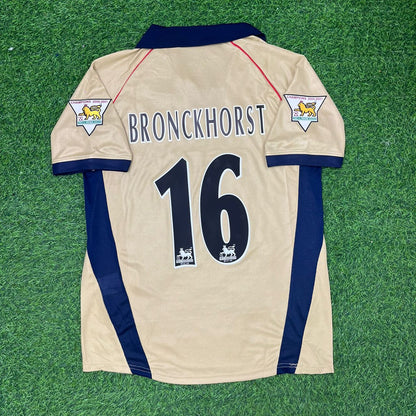 Giovanni van Bronckhorst Arsenal 2001-2002 Away Golden Retro Football Jersey Kit