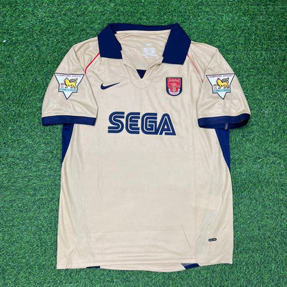 Giovanni van Bronckhorst Arsenal 2001-2002 Away Golden Retro Football Jersey Kit
