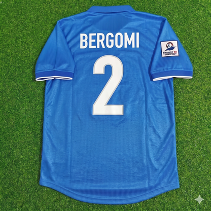 Italy World Cup 1998 Giuseppe Bergomi Home Blue Retro Football Jersey