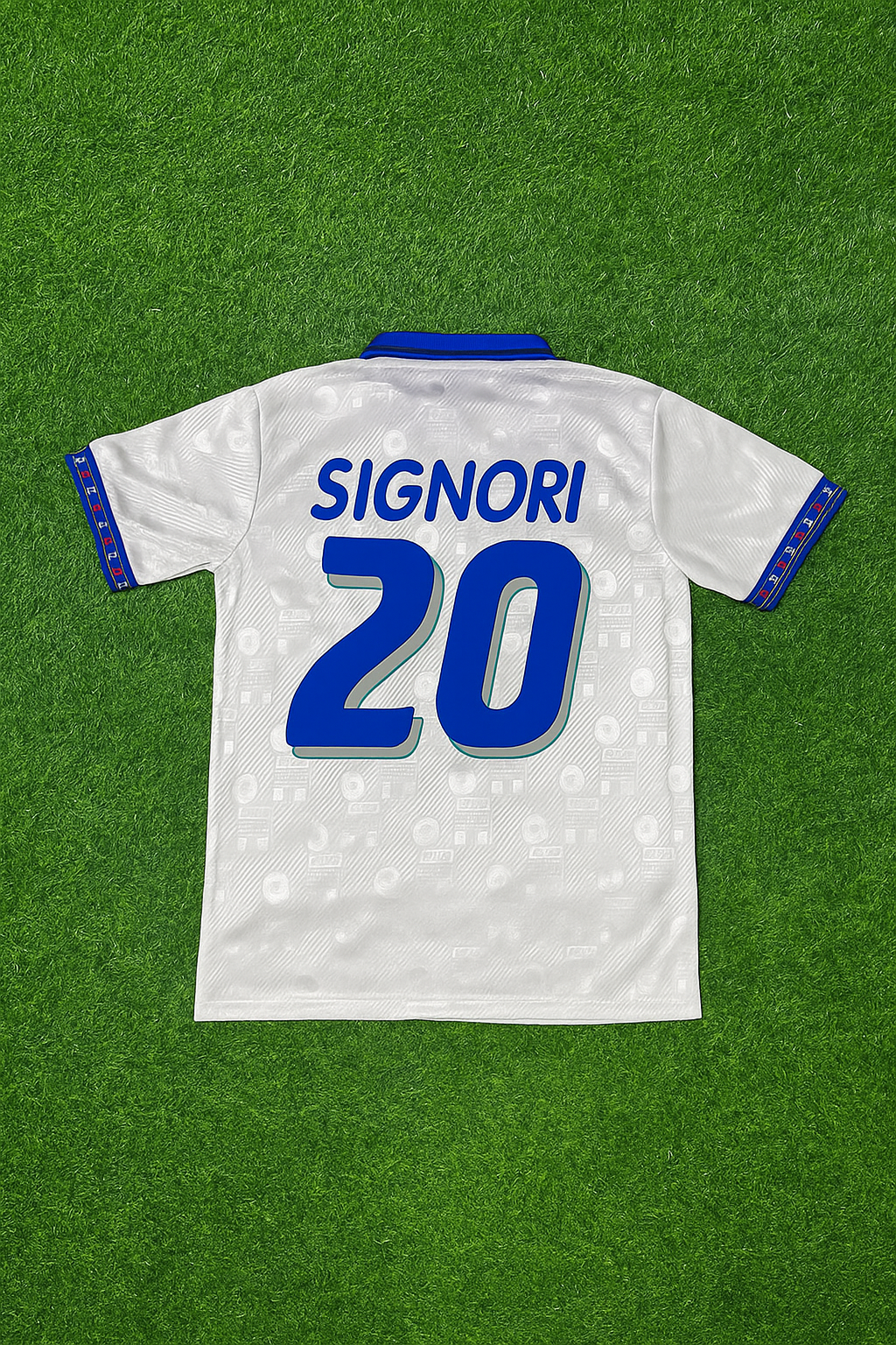 Italy World Cup 1994 Giuseppe Signori White Retro Football Jersey Kit