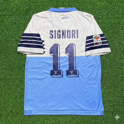 Giuseppe Signori #11 Lazio White Blue Retro Home Football Jersey Kit
