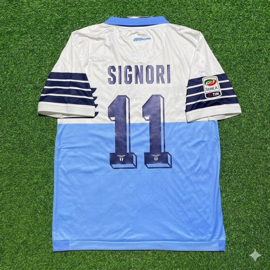 Giuseppe Signori #11 Lazio White Blue Retro Home Football Jersey Kit