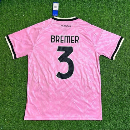 Gleison Bremer #3 Juventus 2026-2027 Away Pink Football Jersey