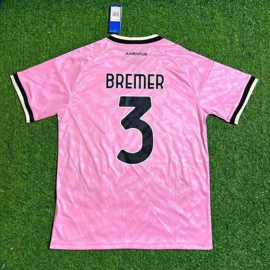 Gleison Bremer #3 Juventus 2026-2027 Away Pink Football Jersey