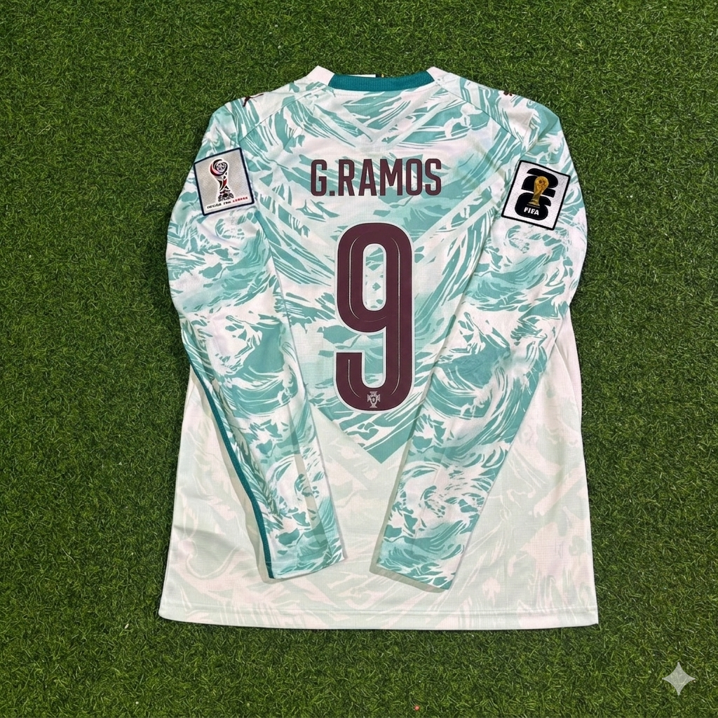 Goncalo Ramos #9 Portugal 2026 World Cup Away Long Sleeve Football Jersey
