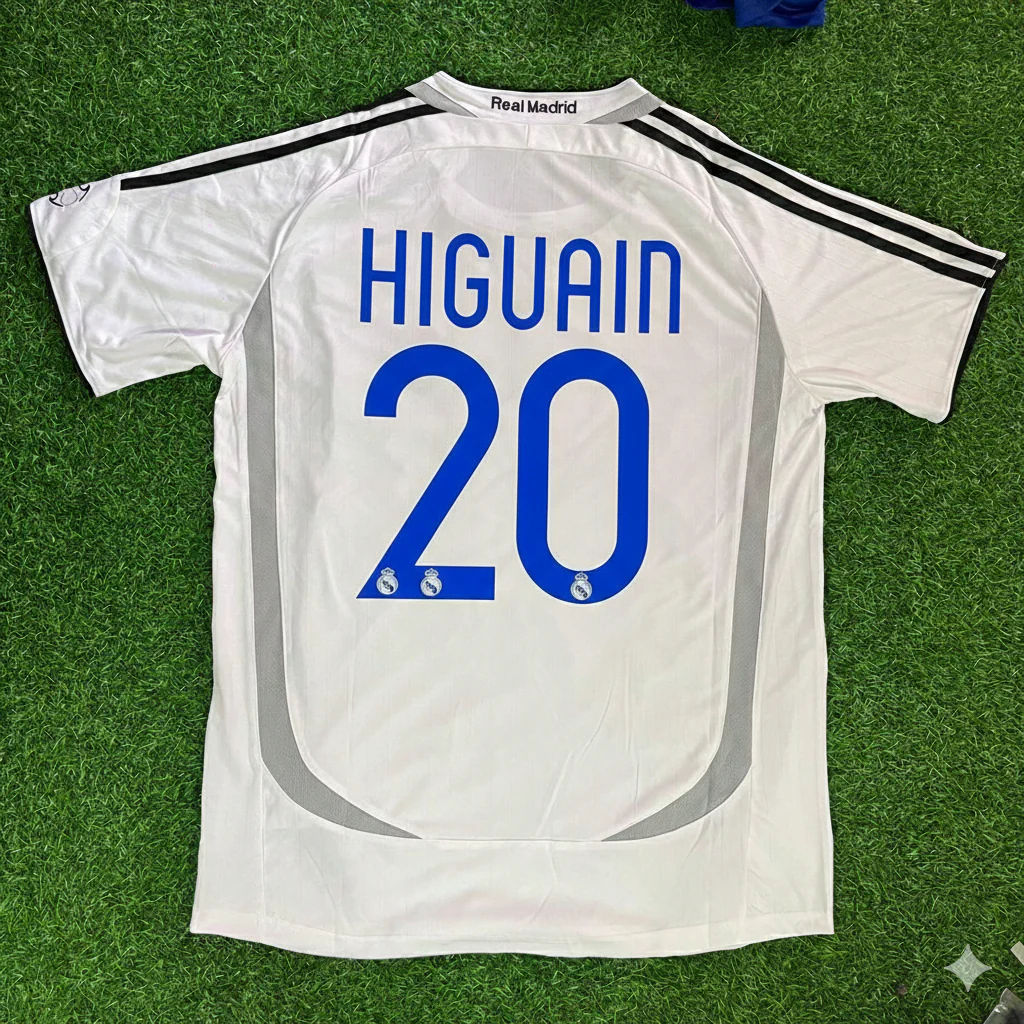 Gonzalo Higuaín 20– Real Madrid 2006–2007 Home Kit Jersey – | Trikot | Maillot Soccer Shirt