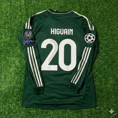 Gonzalo Higuain 20- Real Madrid 2012-2013 Champions League Green Long Sleeve Jersey Soccer Shirt