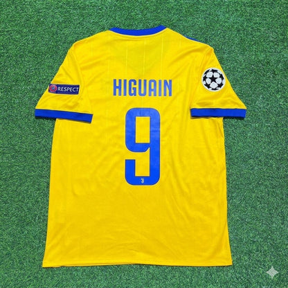Gonzalo Higuain Juventus 2017-2018 Yellow Retro Football Jersey Kit