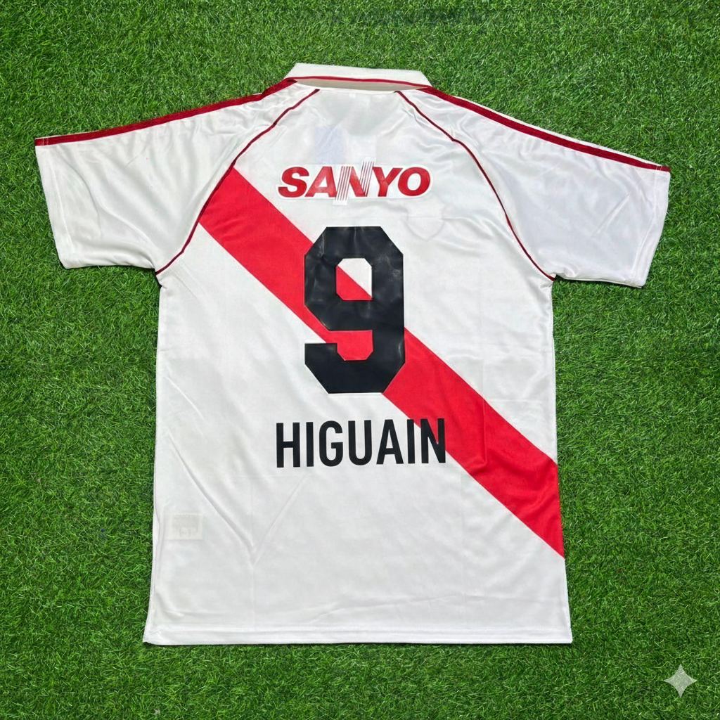 Gonzalo Higuain River Plate Retro Home Football Jersey Kit