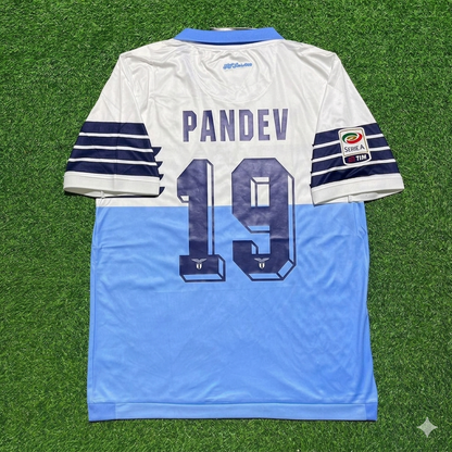 Goran Pandev #19 Lazio White Blue Retro Home Football Jersey Kit