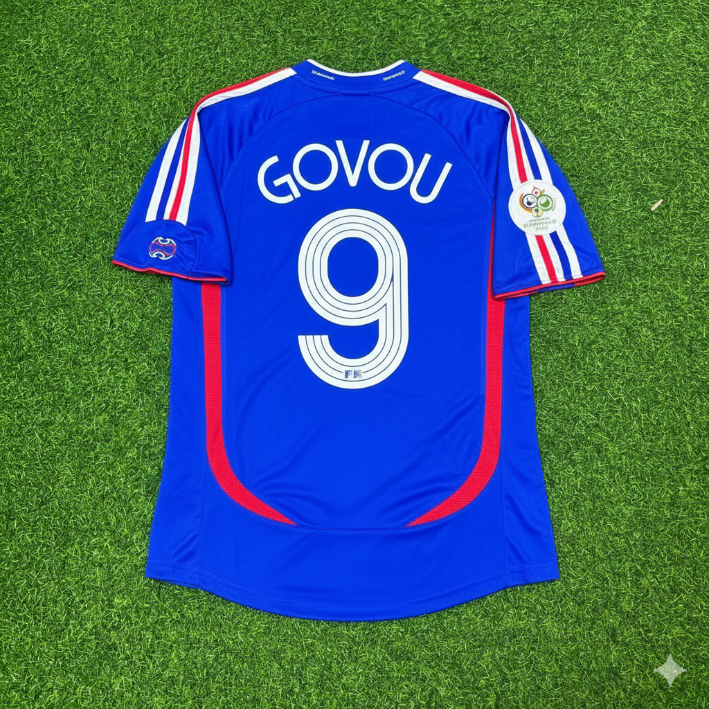 France World Cup 2006 Sidney Govou Blue Retro Kit