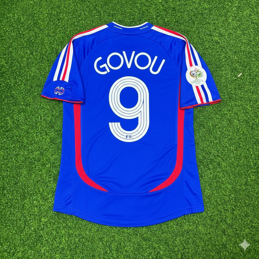 France World Cup 2006 Sidney Govou Blue Retro Kit