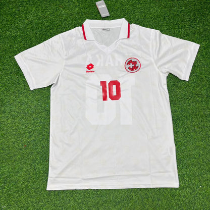 Granit Xhaka Switzerland White Retro Football Jersey Kit