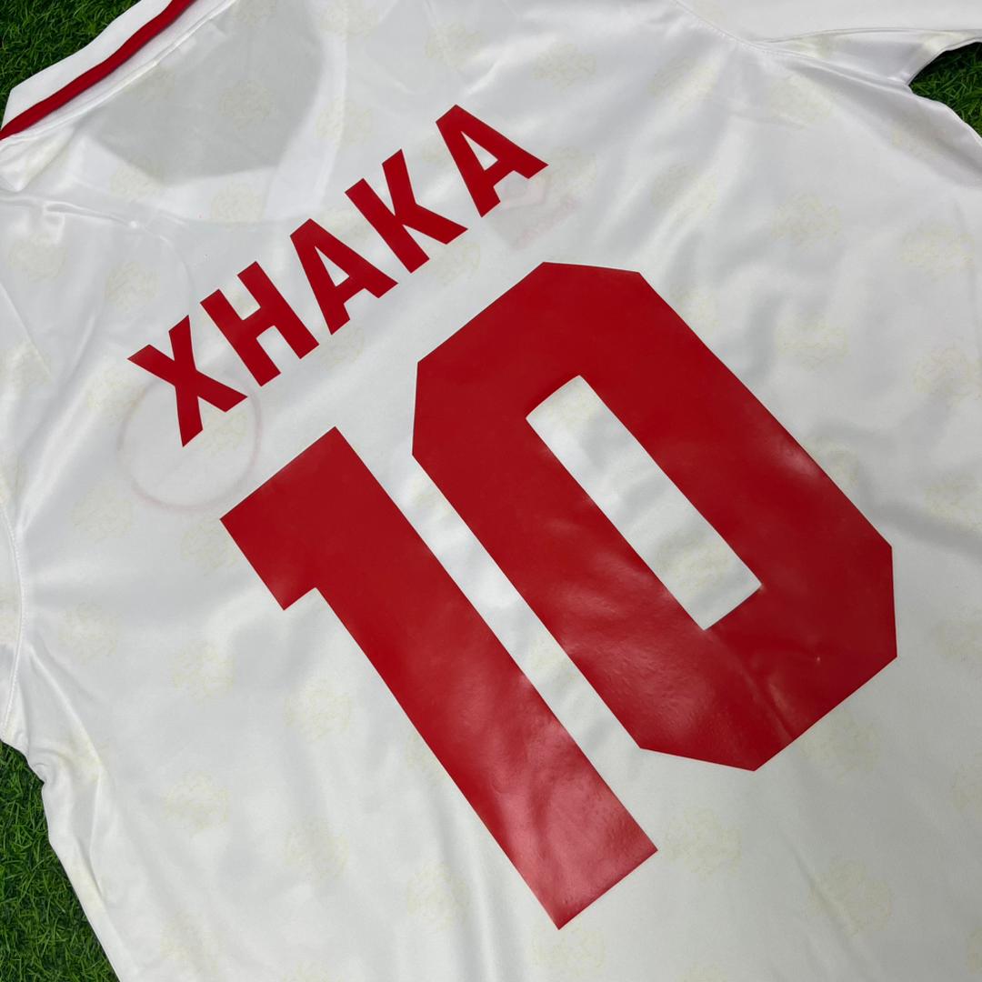 Granit Xhaka Switzerland White Retro Football Jersey Kit