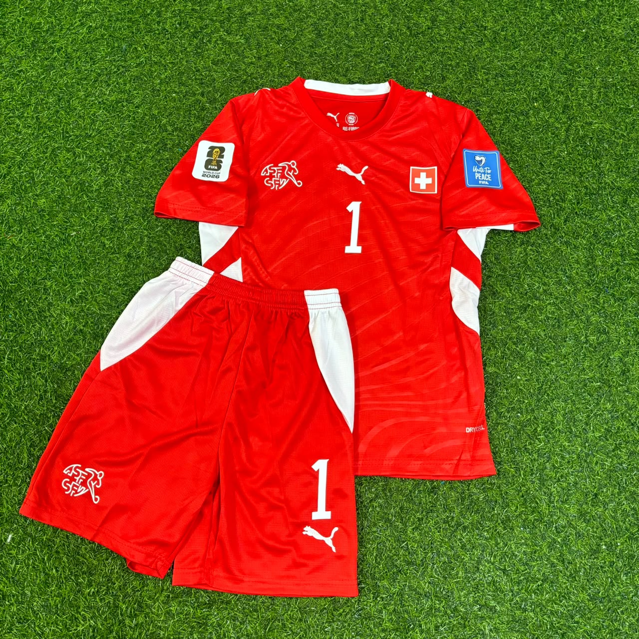 Switzerland World Cup 2026 Gregor Kobel 1- Kids Football Jersey Kit