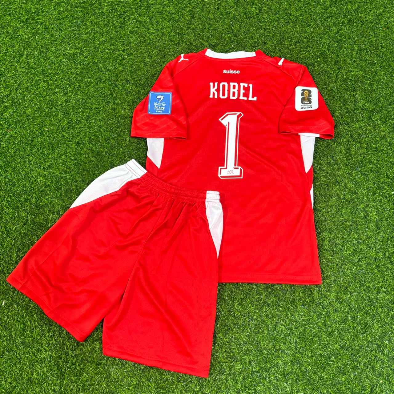 Switzerland World Cup 2026 Gregor Kobel 1- Kids Football Jersey Kit
