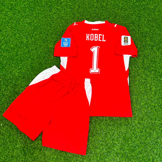 Switzerland World Cup 2026 Gregor Kobel 1- Kids Football Jersey Kit